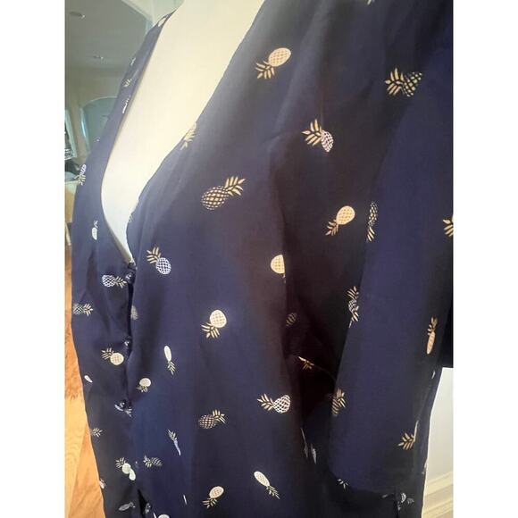 HINT OF BLUSH BUTTON UP PINEAPPLE SHIRTDRESS PLUS SIZE WOMENS SIZE 2X - Picture 4 of 8